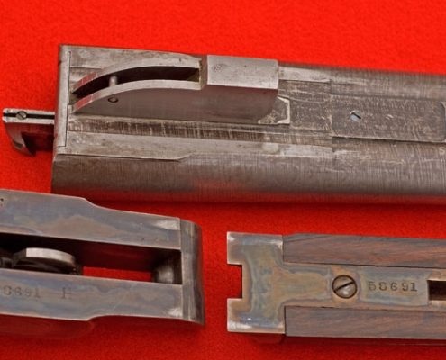 Lafever Side by Side Shotgun Disassembled